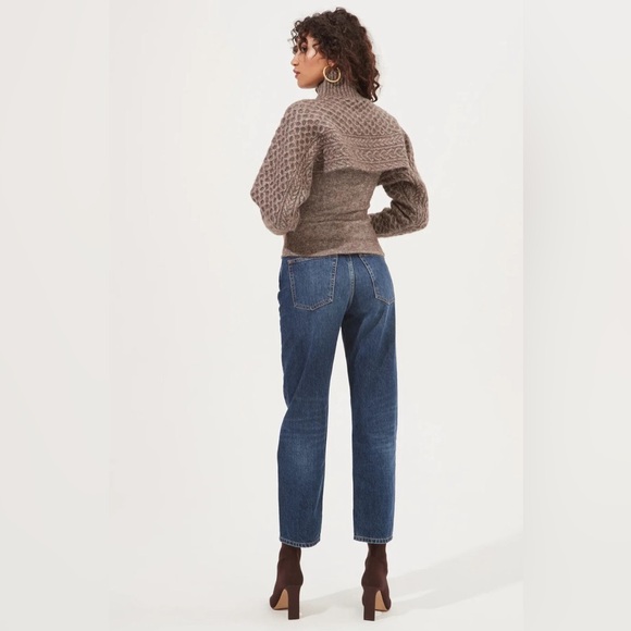 Anthropologie ASTR The Label Cable Knit Sweater Shrug Set-Brown-Size Medium - Picture 5 of 16